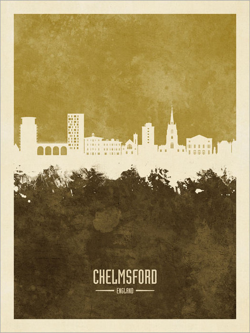 Chelmsford England Skyline Cityscape Poster Art Print