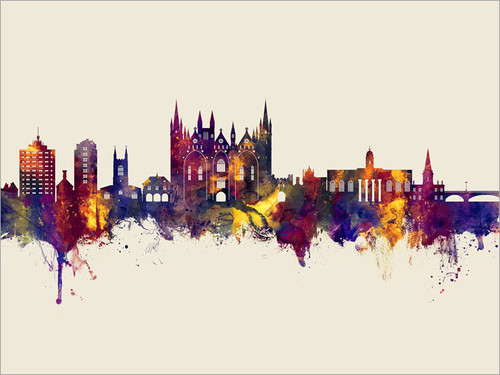 Peterborough England Skyline Cityscape Poster Art Print