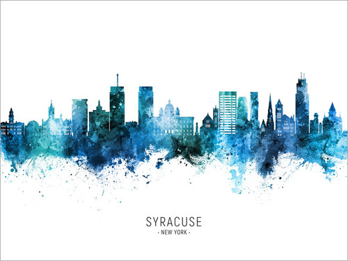 Syracuse New York Skyline Cityscape Poster Art Print