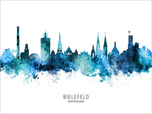 Bielefeld Deutschland Skyline Cityscape Poster Art Print