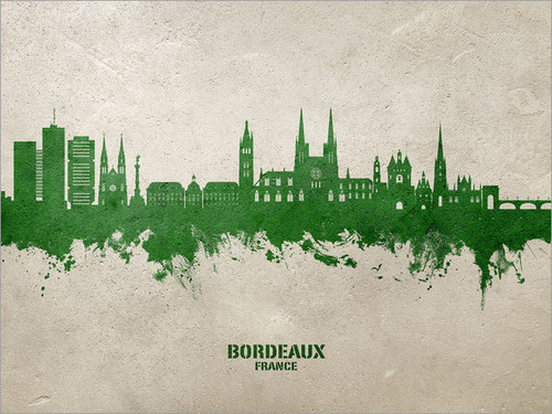 Bordeaux France Skyline Cityscape Poster Art Print