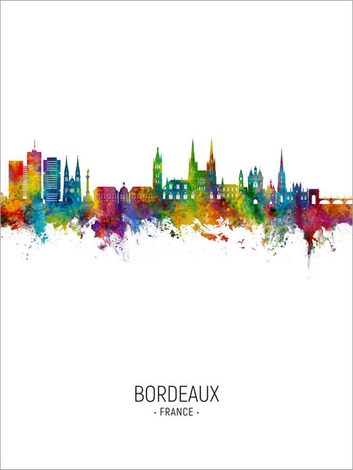 Bordeaux France Skyline Cityscape Poster Art Print