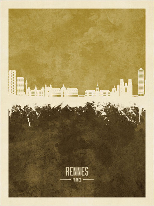 Rennes France Skyline Cityscape Poster Art Print