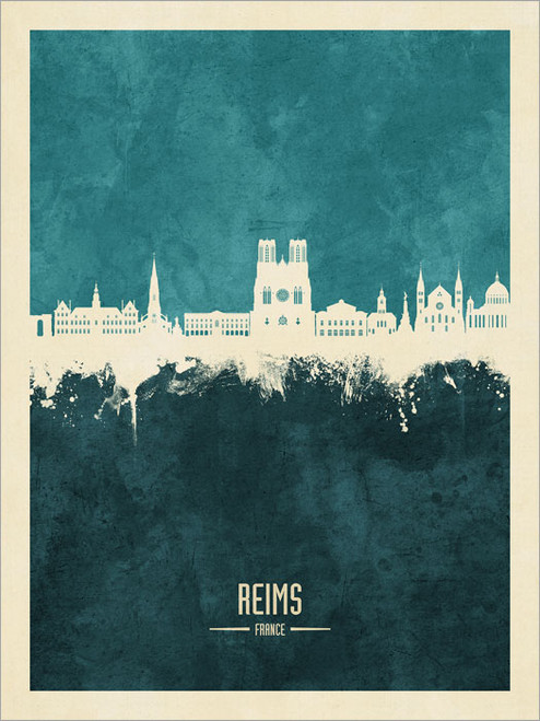 Reims France Skyline Cityscape Poster Art Print