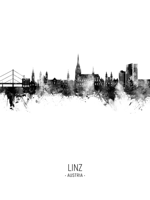 Linz Austria Skyline Cityscape Poster Art Print