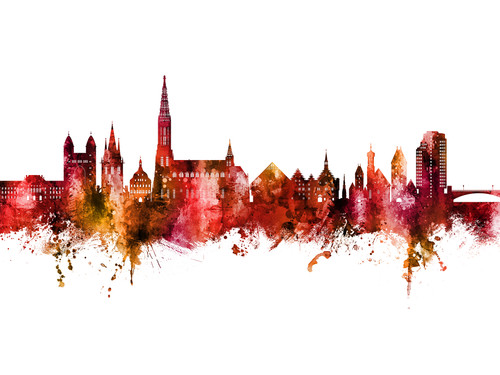 Ulm Deutschland Skyline Cityscape Poster Art Print