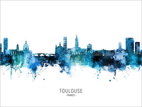 Toulouse France Skyline Cityscape Poster Art Print