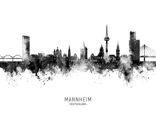 Mannheim Deutschland Skyline Cityscape Poster Art Print