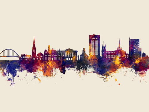 Blackburn England Skyline Cityscape Poster Art Print