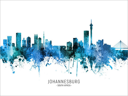 Johannesburg South Africa Skyline Cityscape Poster Art Print
