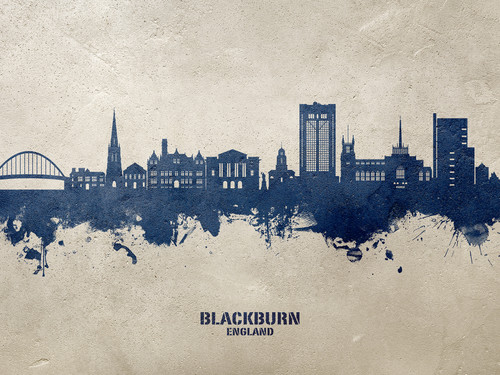 Blackburn England Skyline Cityscape Poster Art Print