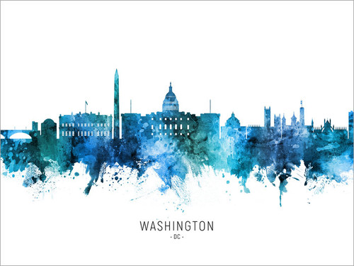 Washington DC Skyline Cityscape Poster Art Print