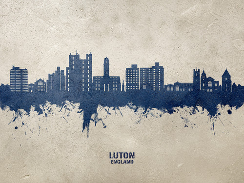 Luton England Skyline Cityscape Poster Art Print