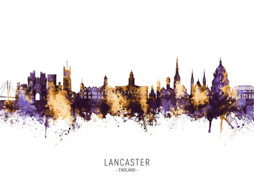Lancaster England Skyline Cityscape Poster Art Print