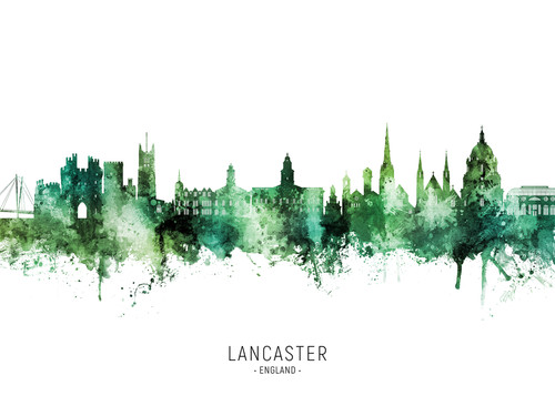 Lancaster England Skyline Cityscape Poster Art Print