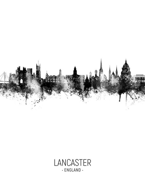 Lancaster England Skyline Cityscape Poster Art Print