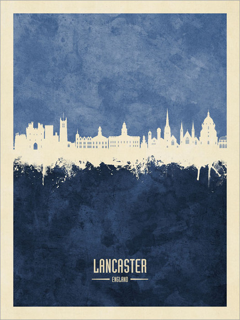 Lancaster England Skyline Cityscape Poster Art Print