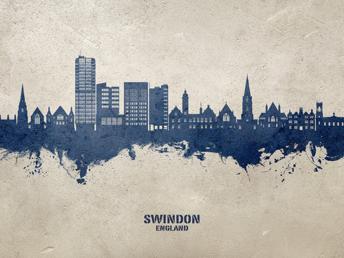 Swindon England Skyline Cityscape Poster Art Print