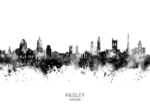 Paisley Scotland Skyline Cityscape Poster Art Print