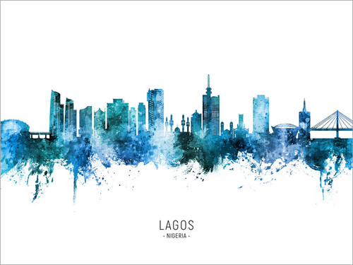Lagos Nigeria Skyline Cityscape Poster Art Print