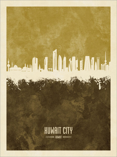 Kuwait City Kuwait Skyline Cityscape Poster Art Print