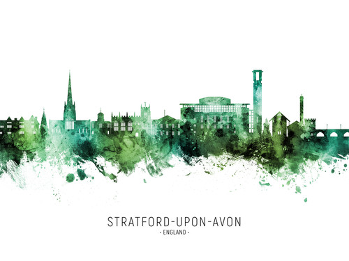 Stratford-upon-Avon England Skyline Cityscape Poster Art Print