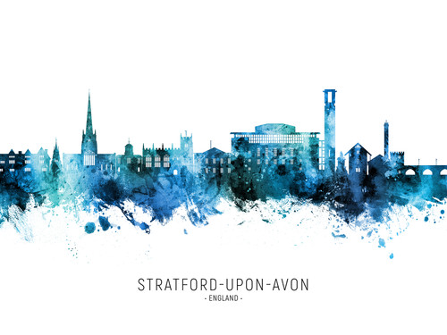 Stratford-upon-Avon England Skyline Cityscape Poster Art Print