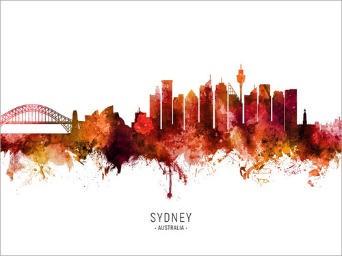 Sydney Australia Skyline Cityscape Poster Art Print