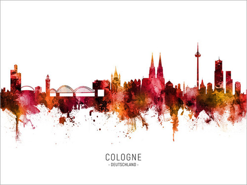 Cologne Deutschland Skyline Cityscape Poster Art Print