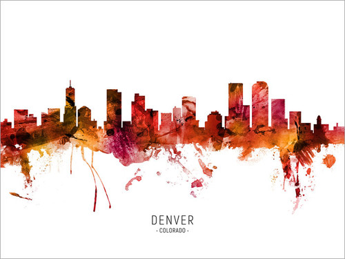 Denver Colorado Skyline Cityscape Poster Art Print