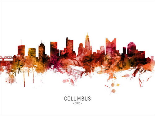 Columbus Ohio Skyline Cityscape Poster Art Print