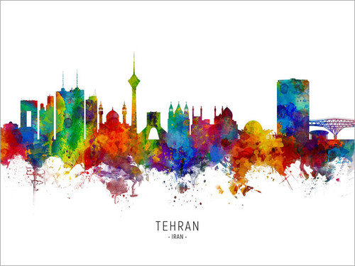 Tehran Iran Skyline Cityscape Poster Art Print