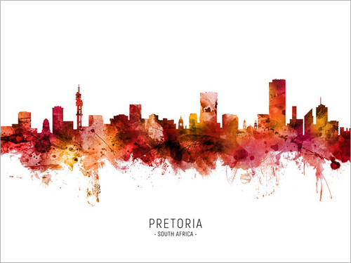 Pretoria South Africa Skyline Cityscape Poster Art Print