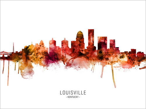 Louisville Kentucky Skyline Cityscape Poster Art Print