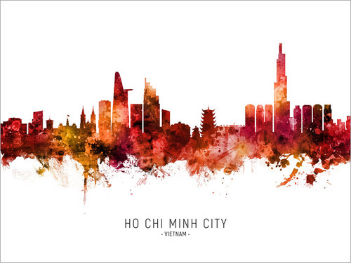 Ho Chi Minh City Vietnam Skyline Cityscape Poster Art Print