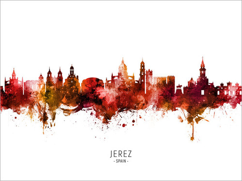 Jerez Spain Skyline Cityscape Poster Art Print