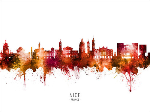 Nice France Skyline Cityscape Poster Art Print