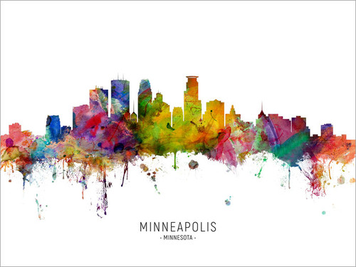 Minneapolis Minnesota Skyline Cityscape Poster Art Print