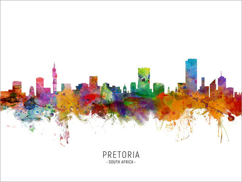 Pretoria South Africa Skyline Cityscape Poster Art Print