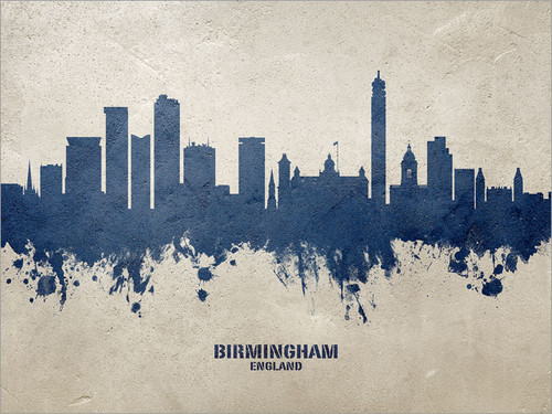 Birmingham England Skyline Cityscape Poster Art Print