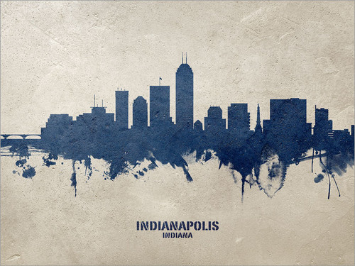 Indianapolis Indiana Skyline Cityscape Poster Art Print