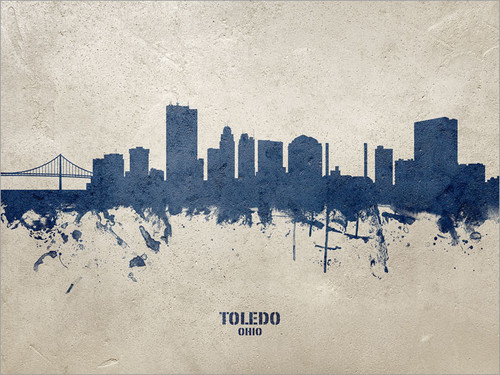 Toledo Ohio Skyline Cityscape Poster Art Print