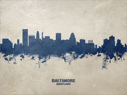 Baltimore Maryland Skyline Cityscape Poster Art Print