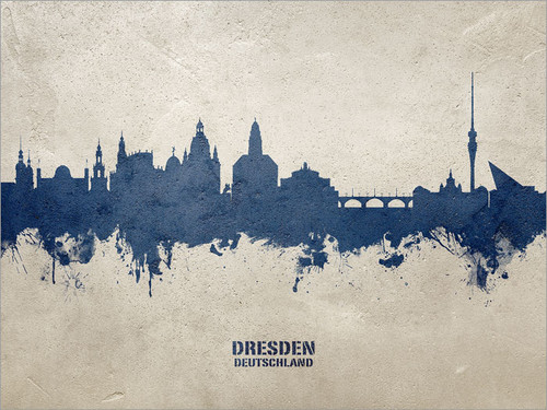 Dresden Deutschland Skyline Cityscape Poster Art Print