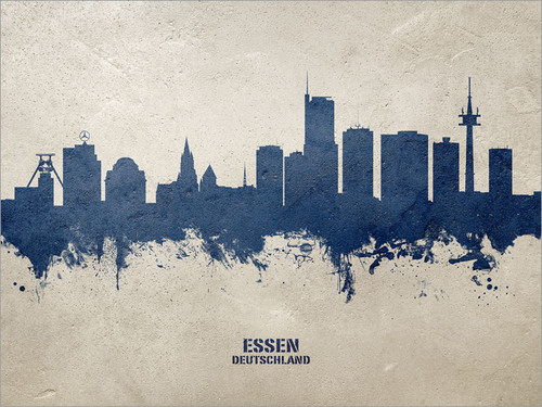 Essen Deutschland Skyline Cityscape Poster Art Print