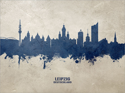 Leipzig Deutschland Skyline Cityscape Poster Art Print