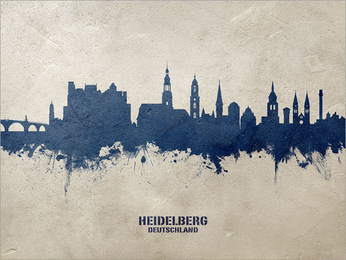Heidelberg Deutschland Skyline Cityscape Poster Art Print