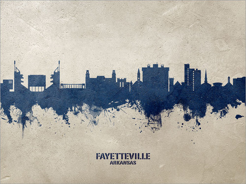 Fayetteville Arkansas Skyline Cityscape Poster Art Print