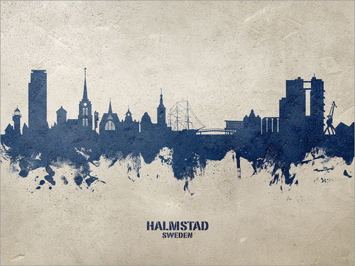 Halmstad Sweden Skyline Cityscape Poster Art Print