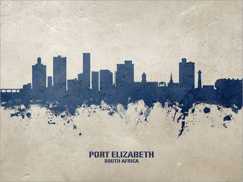 Port Elizabeth South Africa Skyline Cityscape Poster Art Print